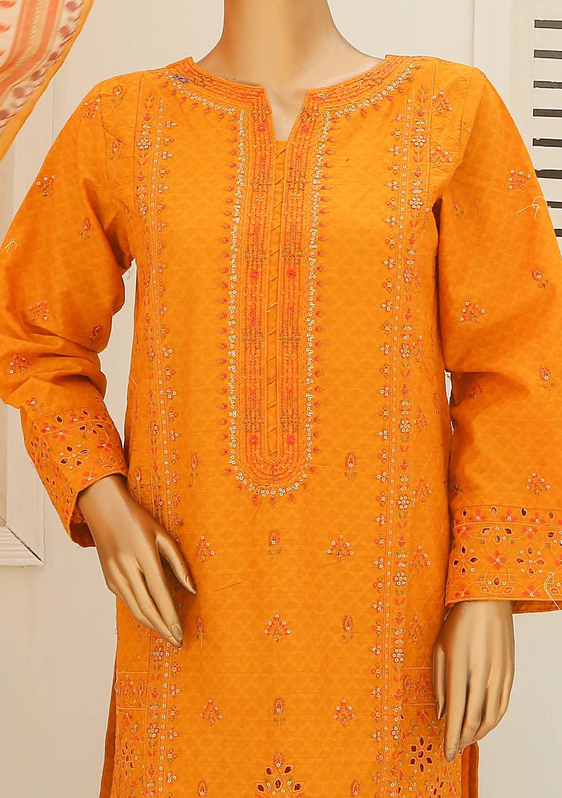 Bin Saeed Ready Made Embroidered Cotton Dress - db23706