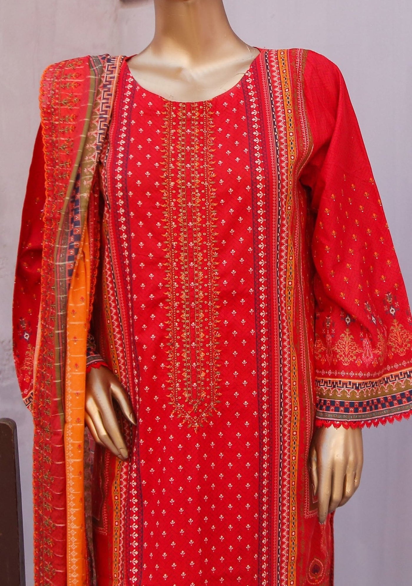 Bin Saeed Ready Made Embroidered Cotton Dress - db24268