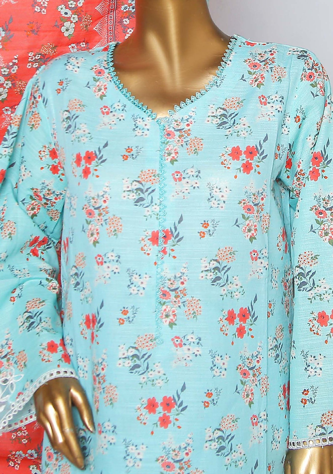 Bin Saeed Ready Made Embroidered Khaddar Dress - db24358