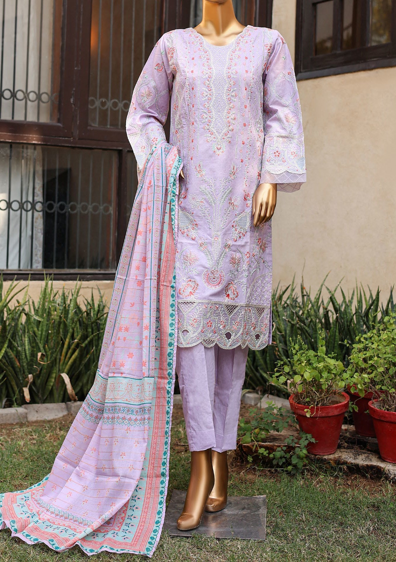 Bin Saeed Ready Made Embroidered Lawn Dress - db25118