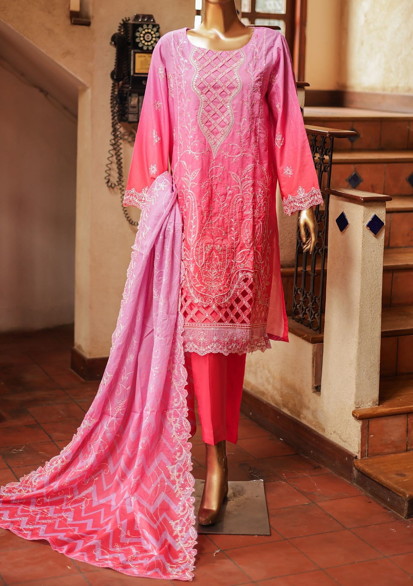 Bin Saeed Ready Made Embroidered Lawn Dress - db25450