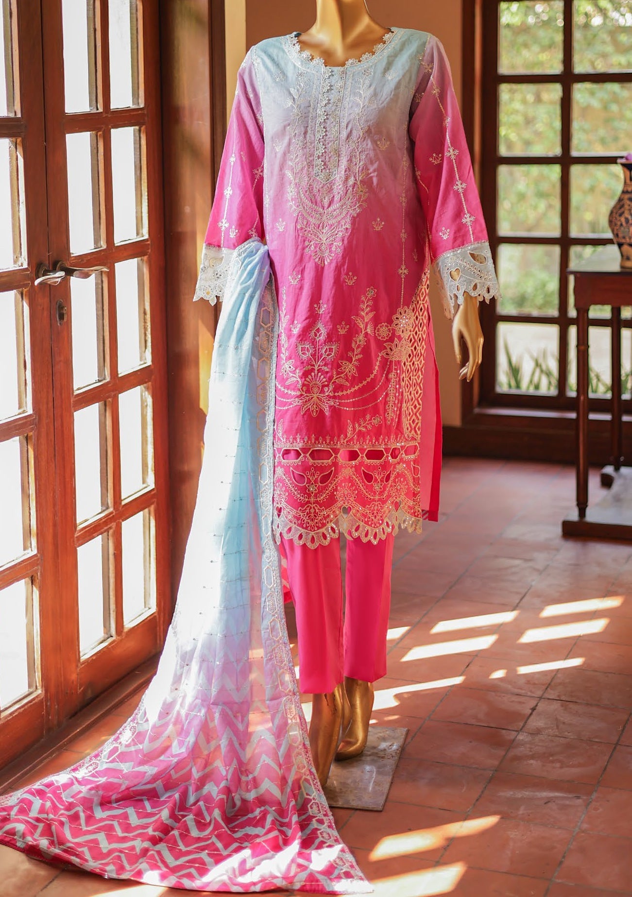 Bin Saeed Ready Made Embroidered Lawn Dress - db25442