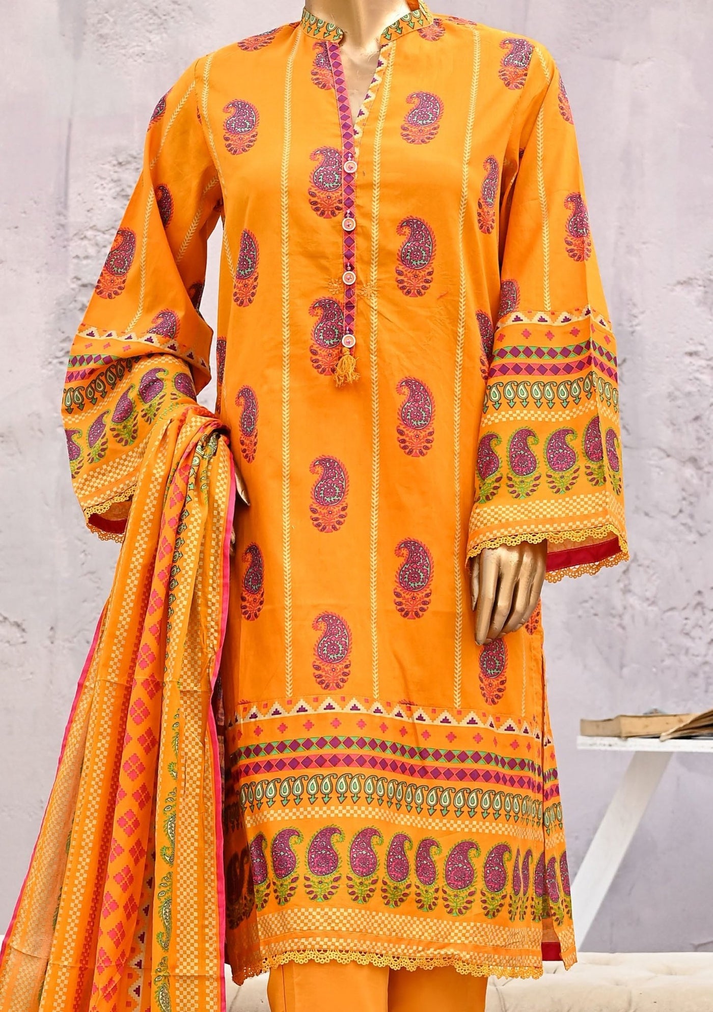 Bin Saeed Ready Made Printed Cotton Dress - db24341