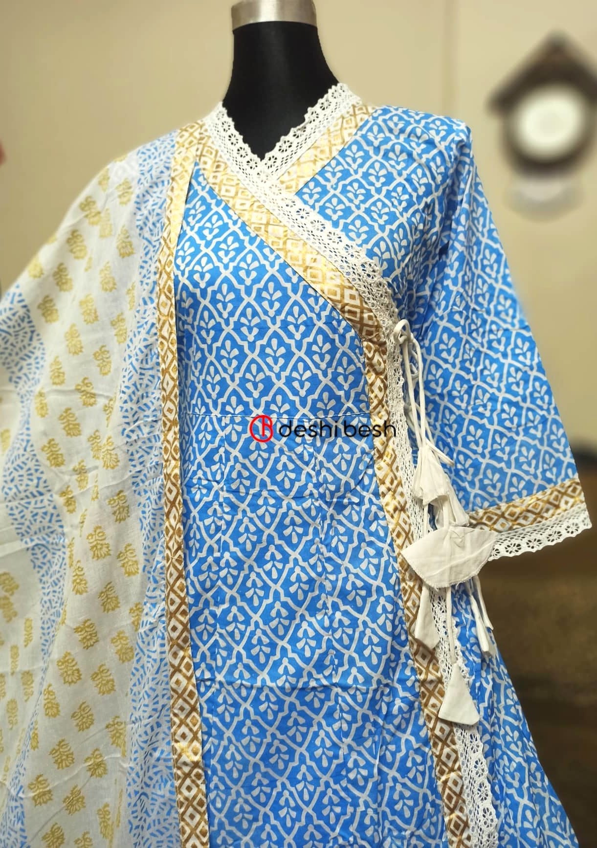 Boutique Designer Block Printed Angrakha suit - db19612