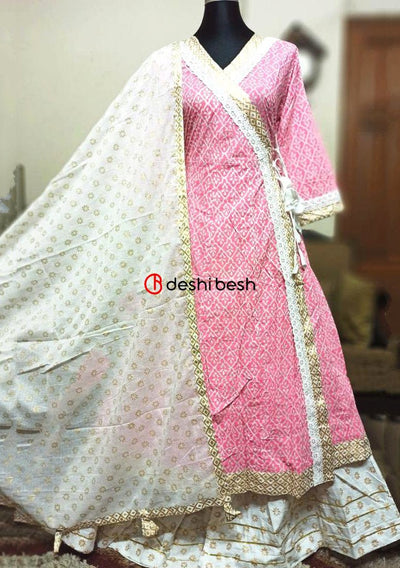 Boutique Designer Block Printed Angrakha suit - db19615