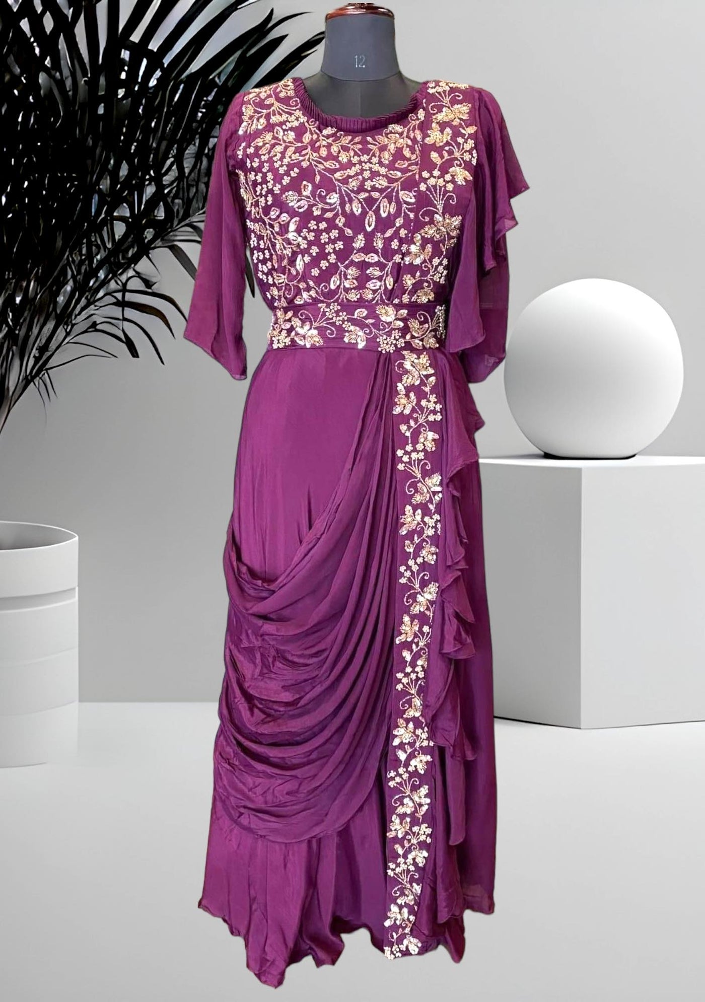 Boutique Designer Ready To Wear Saree Gown - db21905