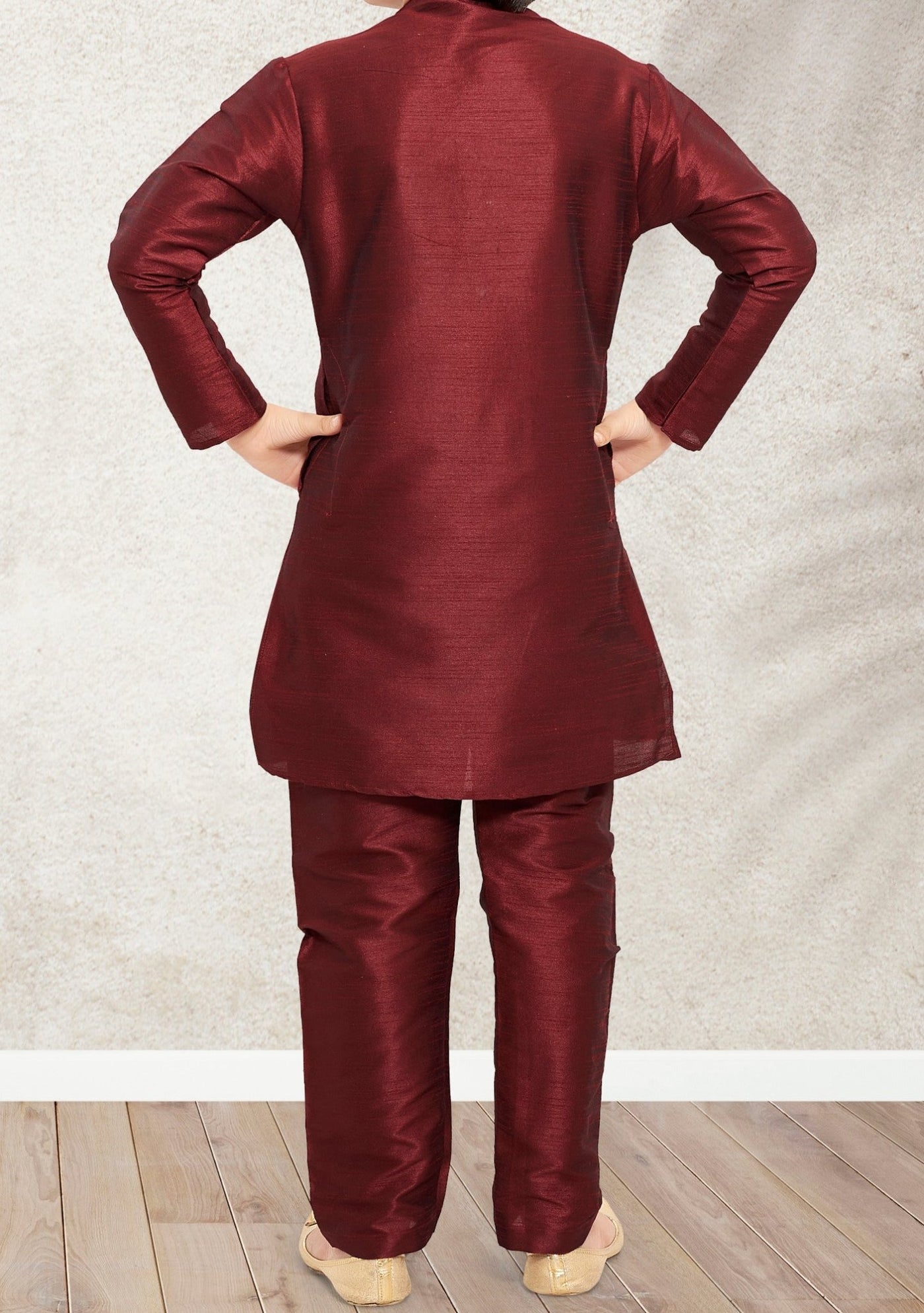 Boy's Party Wear Kurta Pajama With Waistcoat - db21390