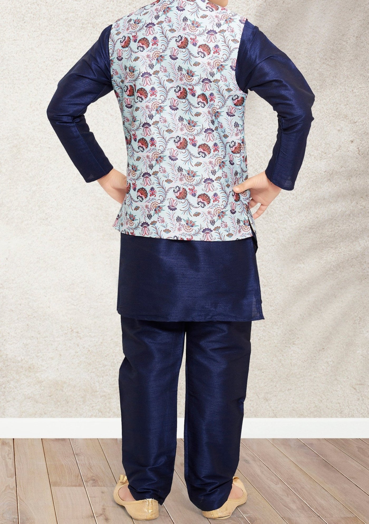 Boy's Party Wear Kurta Pajama With Waistcoat - db21394