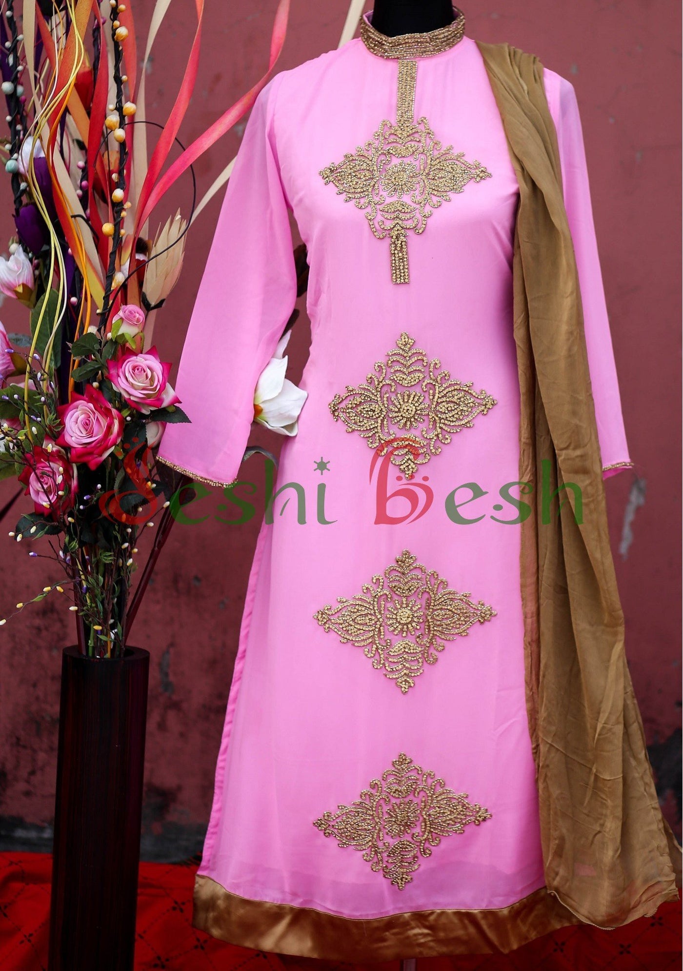 Designer Georgette Boutique Salwar Kameez Suit: Deshi Besh.