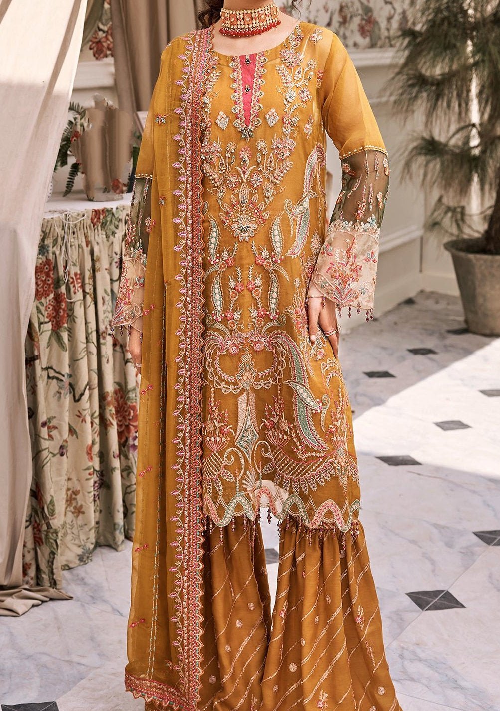 Emaan Adeel Designer Pakistani Organza Dress - db21445