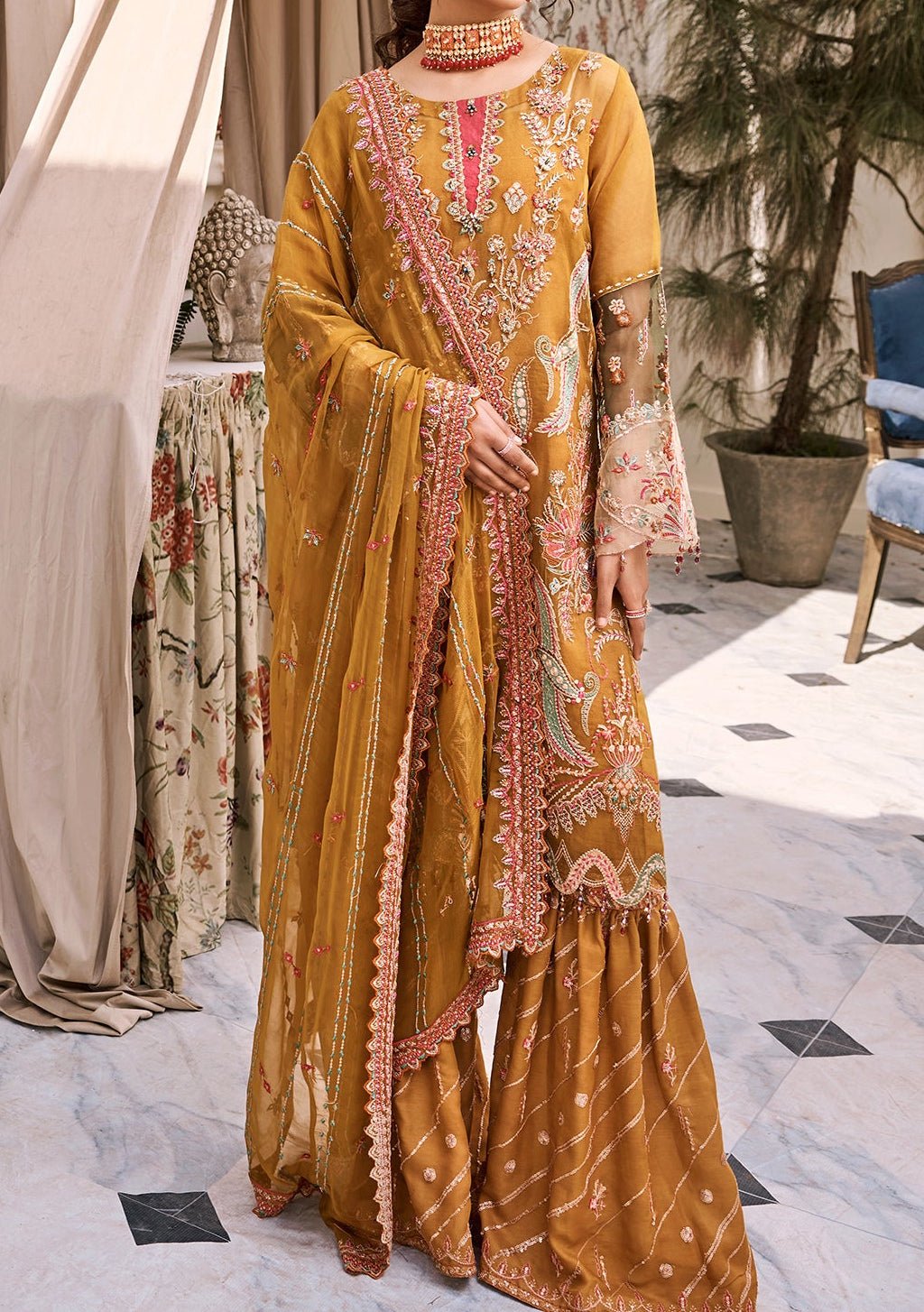 Emaan Adeel Designer Pakistani Organza Dress - db21445