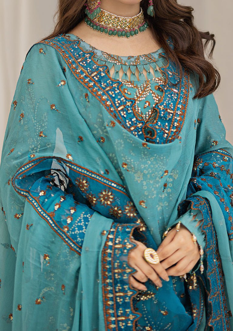 Emaan Adeel Rohi Pakistani Chiffon Dress - db23462