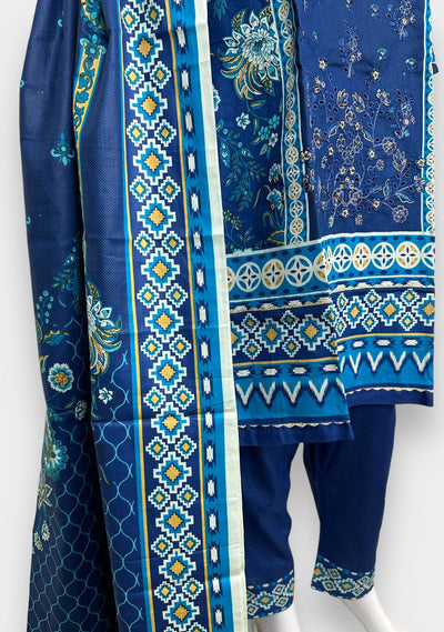 Embroidered 3 Pieces Pakistani Cotton Dress - db25683