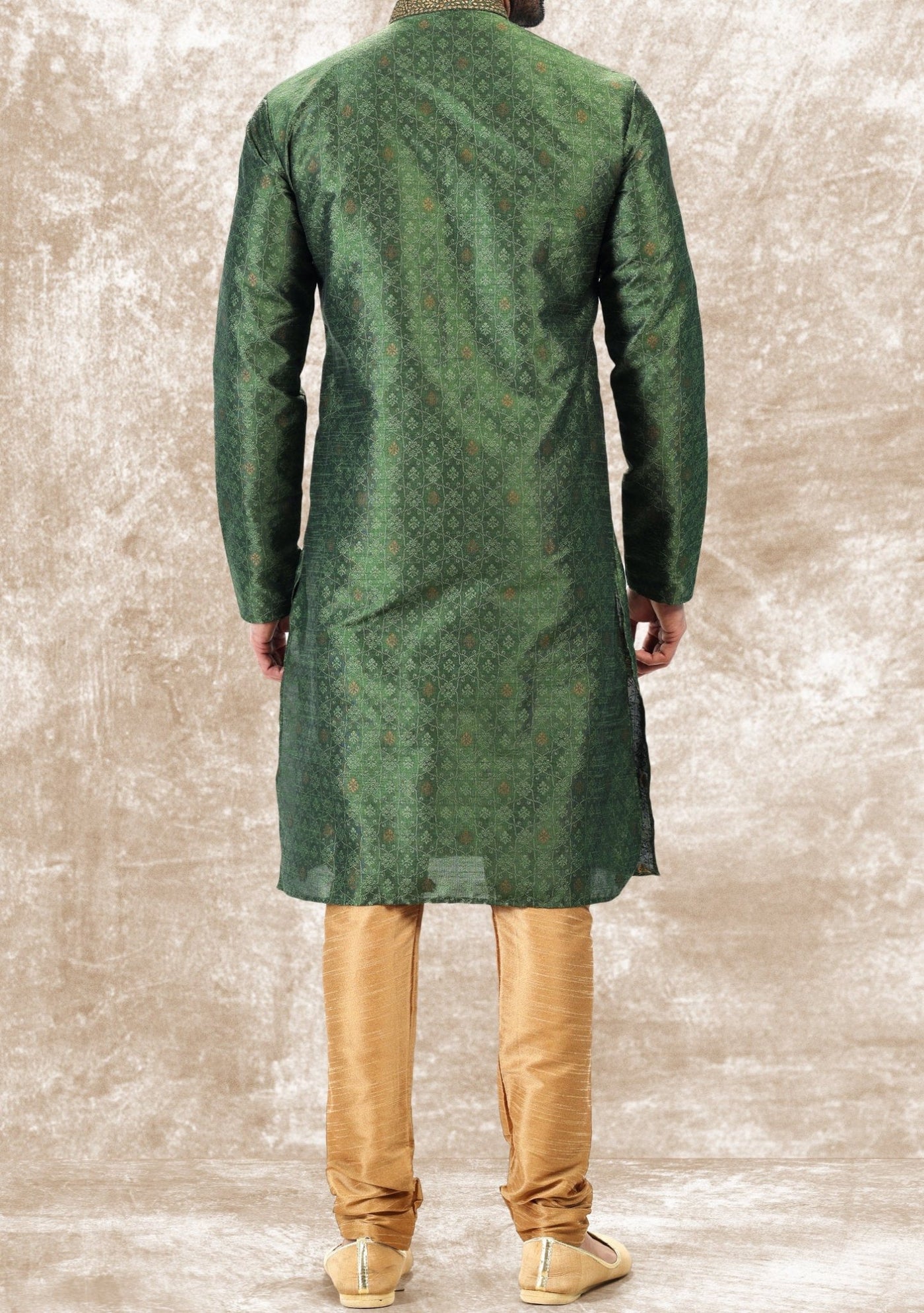 Embroidered Party Wear Jacquard Kurta Pajama Set - db21474