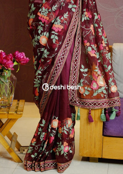 Exclusive Boutique Designer Muslin Saree - db17149