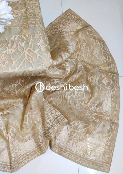 Exclusive Boutique Designer Muslin Saree: Deshi Besh.