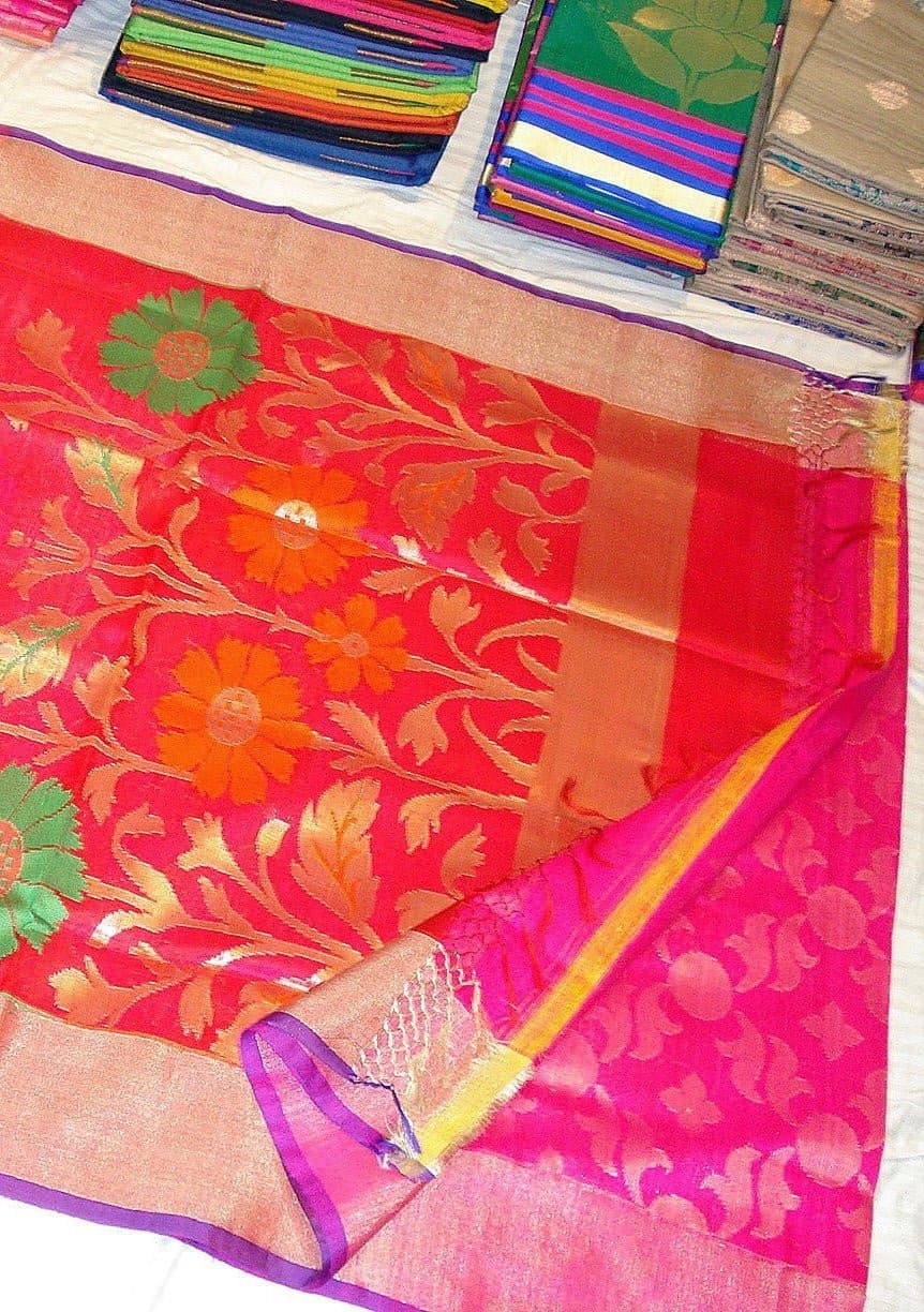 Exclusive Traditional Tassar Jamdani Silk Saree: Deshi Besh.