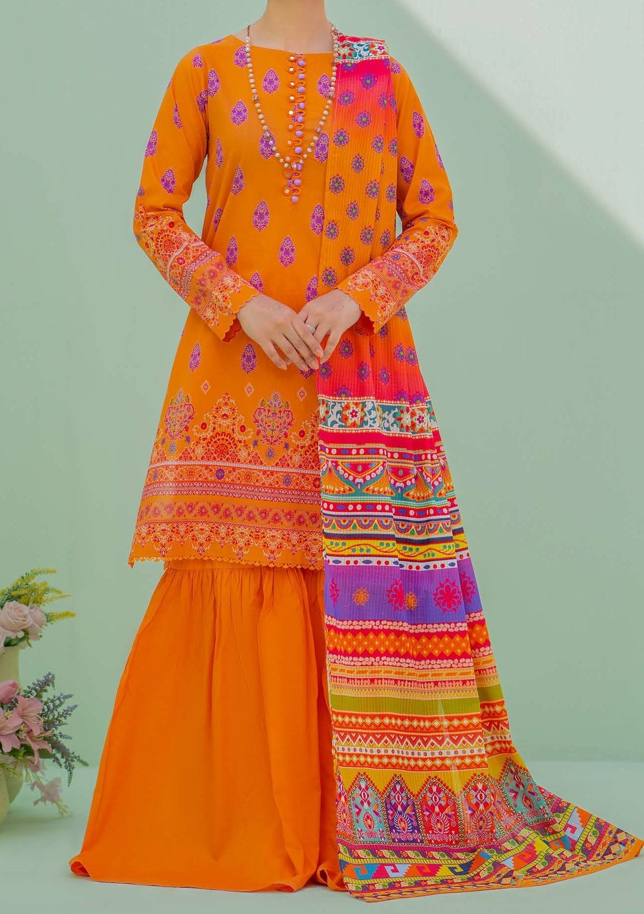 GJ Lemonade Pakistani Printed Lawn - db23074