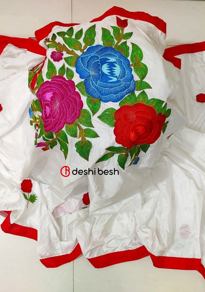 Gorgeous Boutique Designer Embroidered SIlk Saree: Deshi Besh.