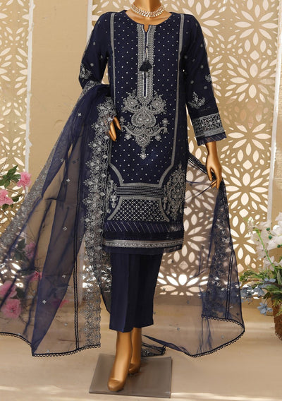 HZ Ready Made Embroidered Organza Formal Dress - db24515