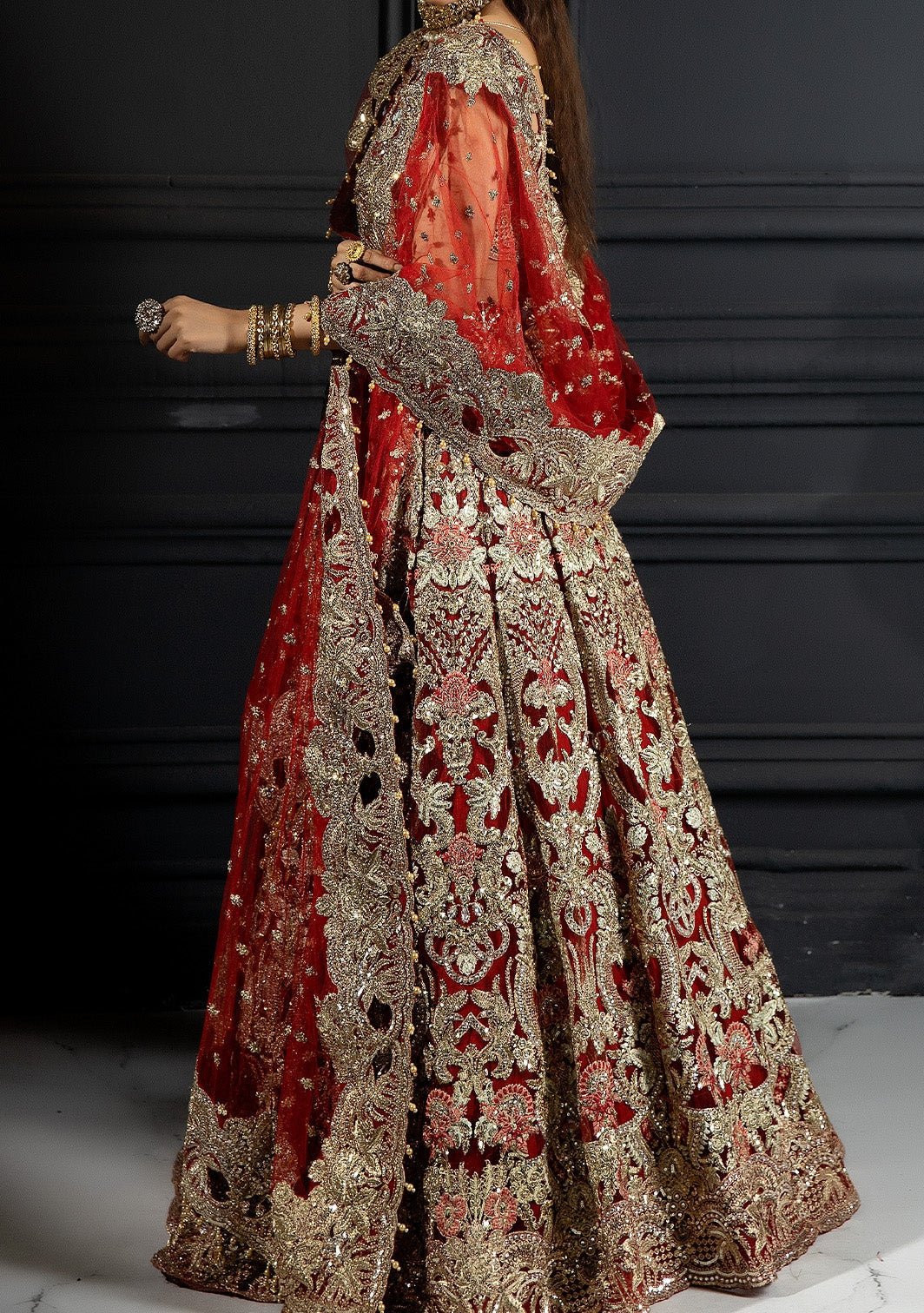 Imrozia Calla Pakistani Net Lehenga Choli - db24452