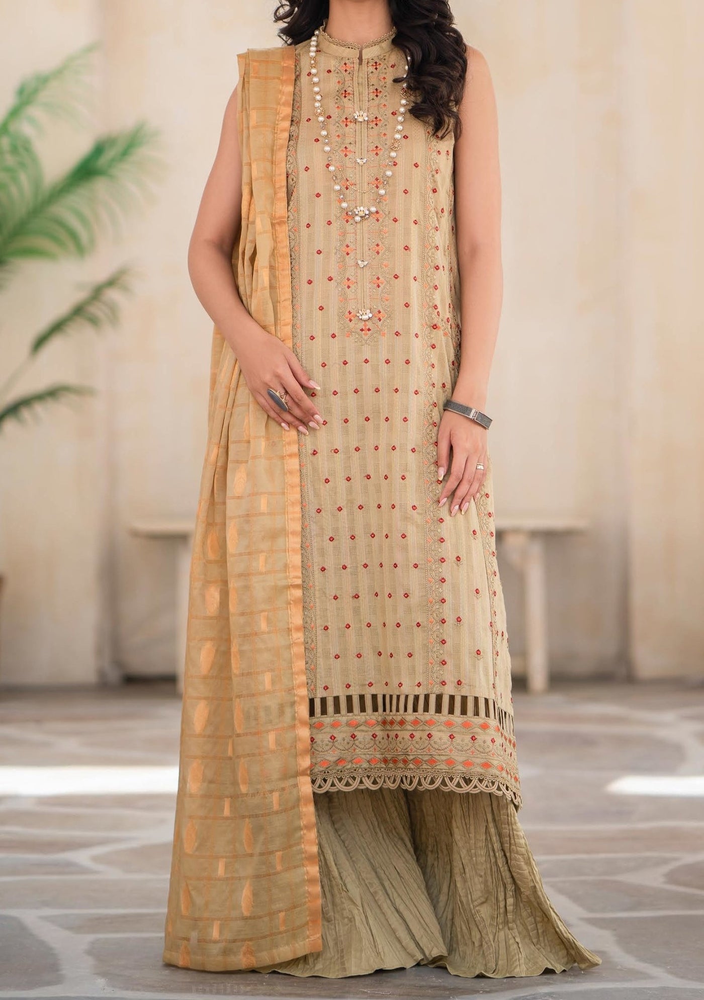 Kalakari Pakistani Embroidered Lawn Dress - db22150