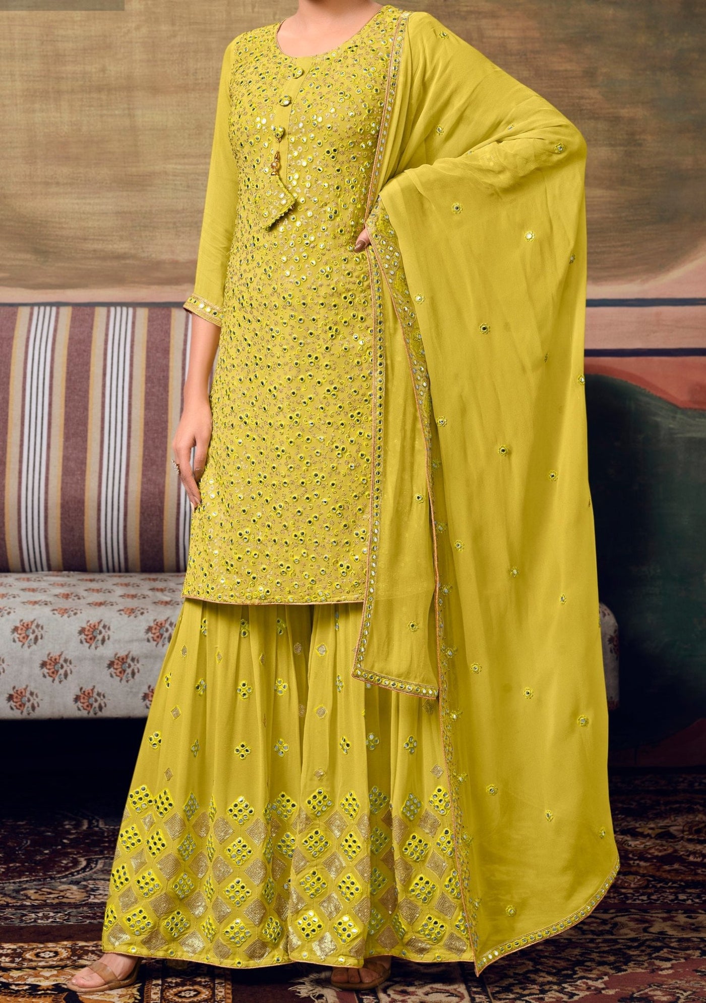 Maisha Designer Zareen Party Wear Sharara Suit - db19143