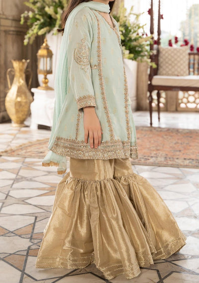 Maria.B Girl's Embroidered Jacquard Sharara Suit - db24927