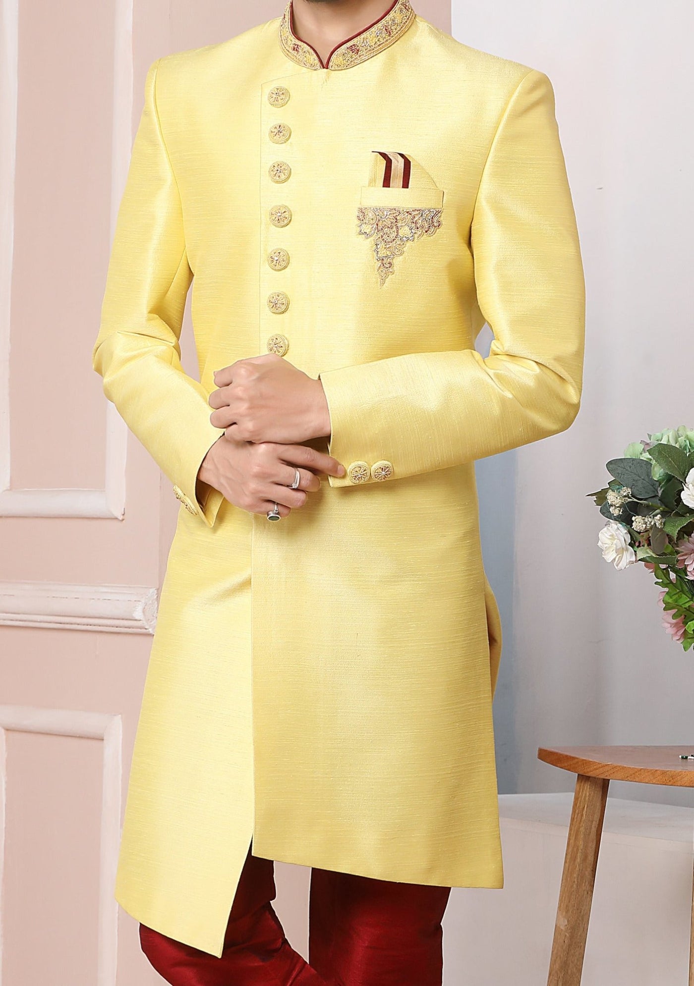 Men's Indo Western Party Wear Sherwani Suit - db20399