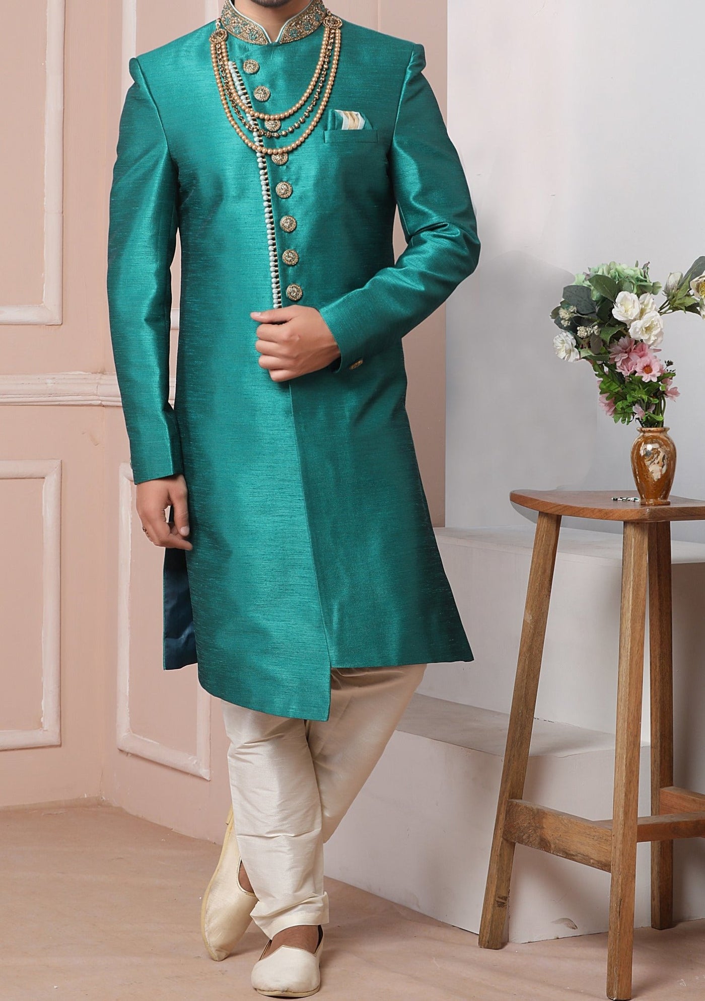 Men's Indo Western Party Wear Sherwani Suit - db20402