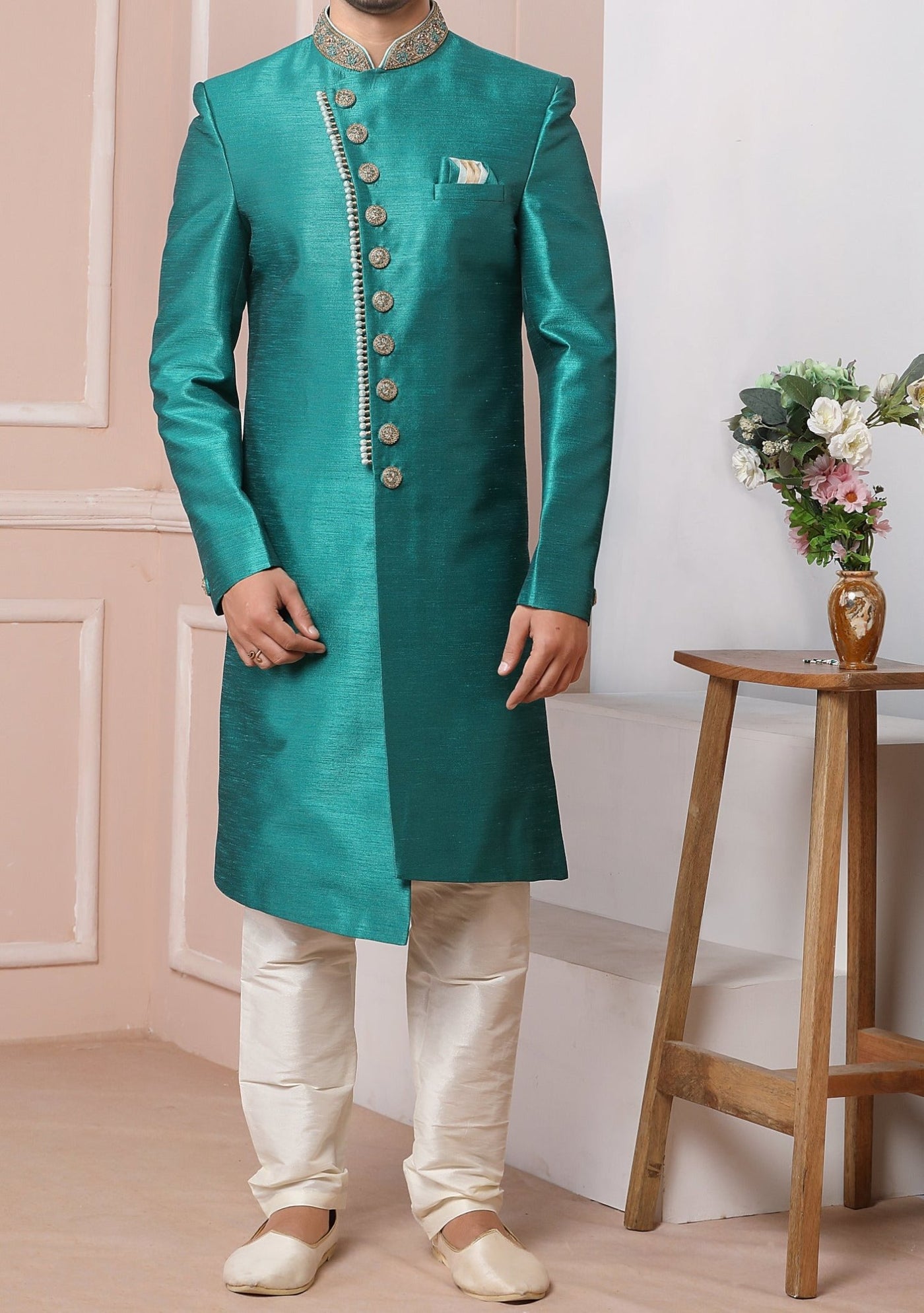 Men's Indo Western Party Wear Sherwani Suit - db20402