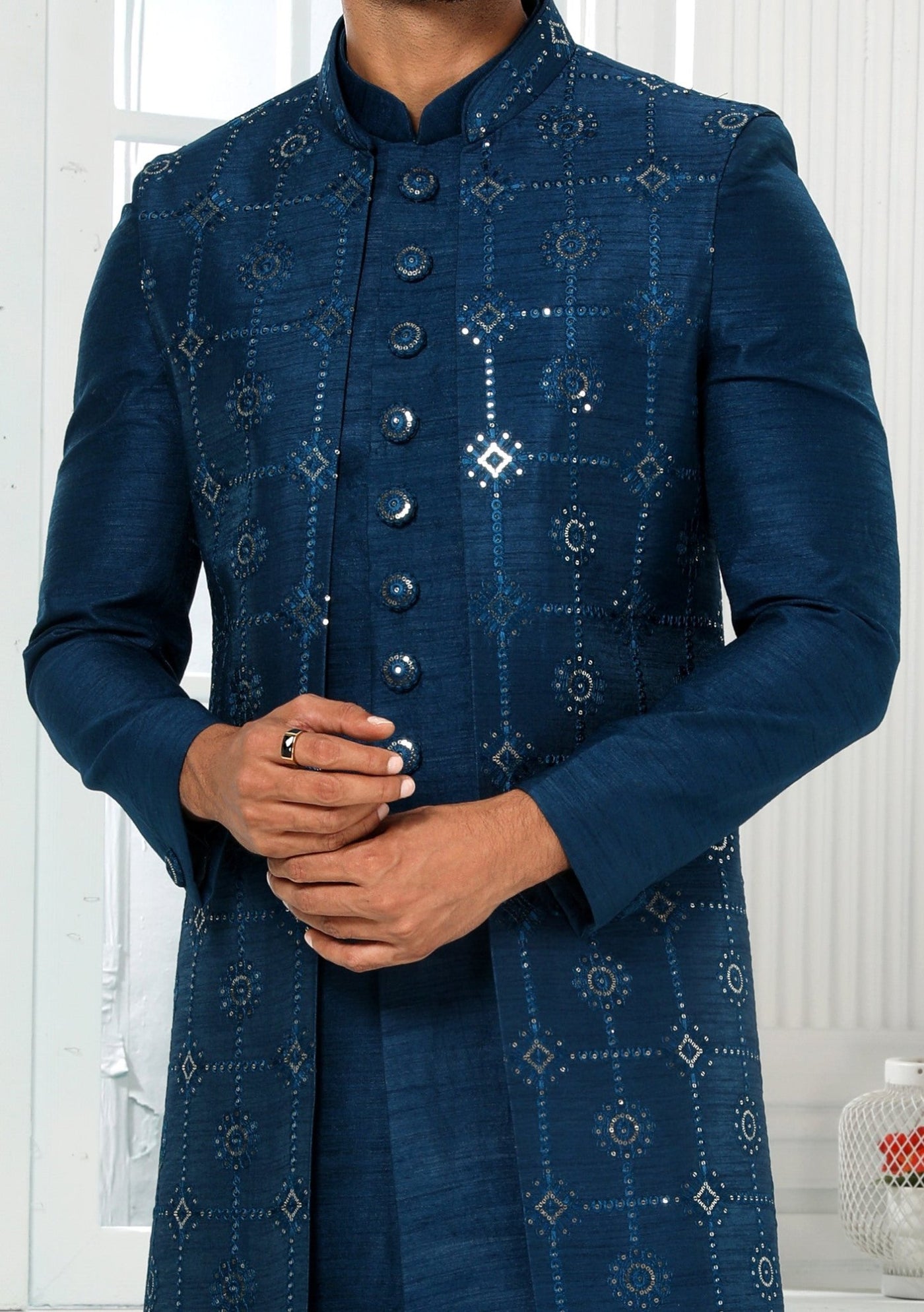 Men's Indo Western Party Wear Sherwani Suit With Jacket - db20440