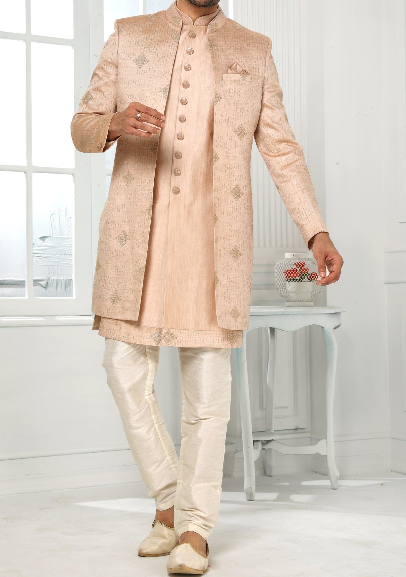 Men's Indo Western Party Wear Sherwani Suit With Jacket - db20438