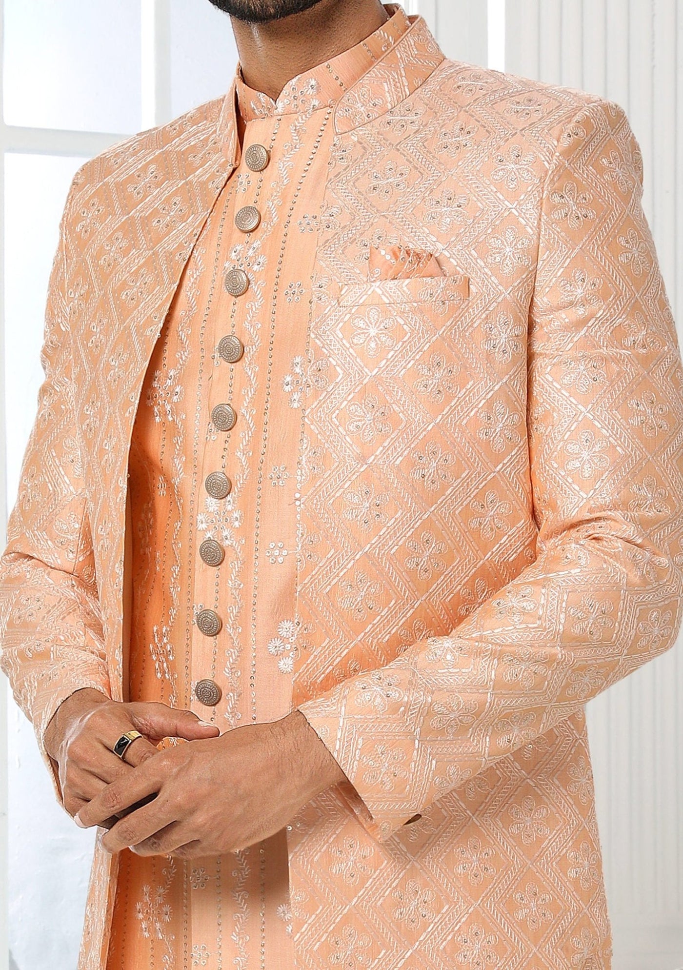 Men's Indo Western Party Wear Sherwani Suit With Jacket - db20433