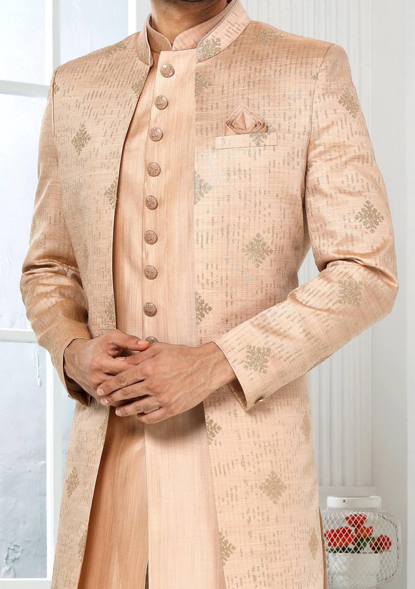 Men's Indo Western Party Wear Sherwani Suit With Jacket - db20438