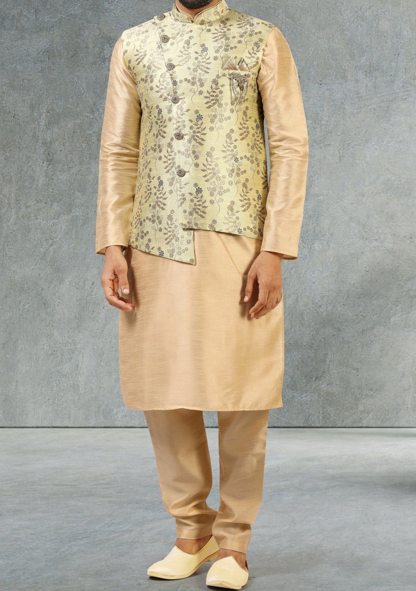 Men's Party Wear Kurta Pajama With Waistcoat - db18093