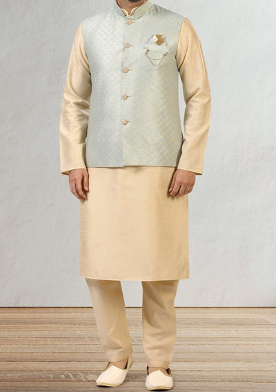 Men's Party Wear Kurta Pajama With Waistcoat - db18107