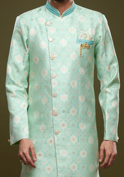 Men's Semi Indo Western Party Wear Sherwani Suit - db23857