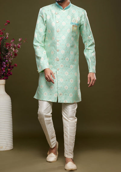 Men's Semi Indo Western Party Wear Sherwani Suit - db23857