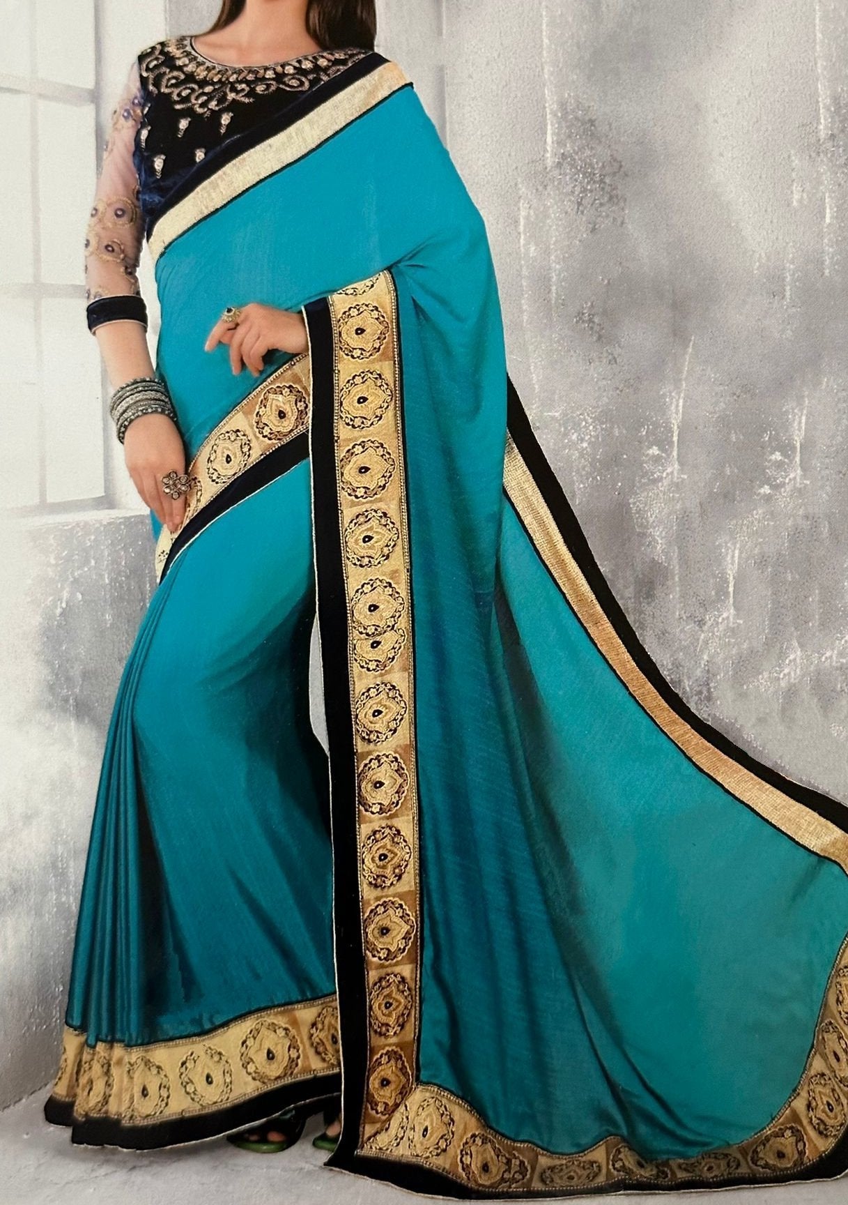 Mink Designer Party Wear Georgette Saree - db20891