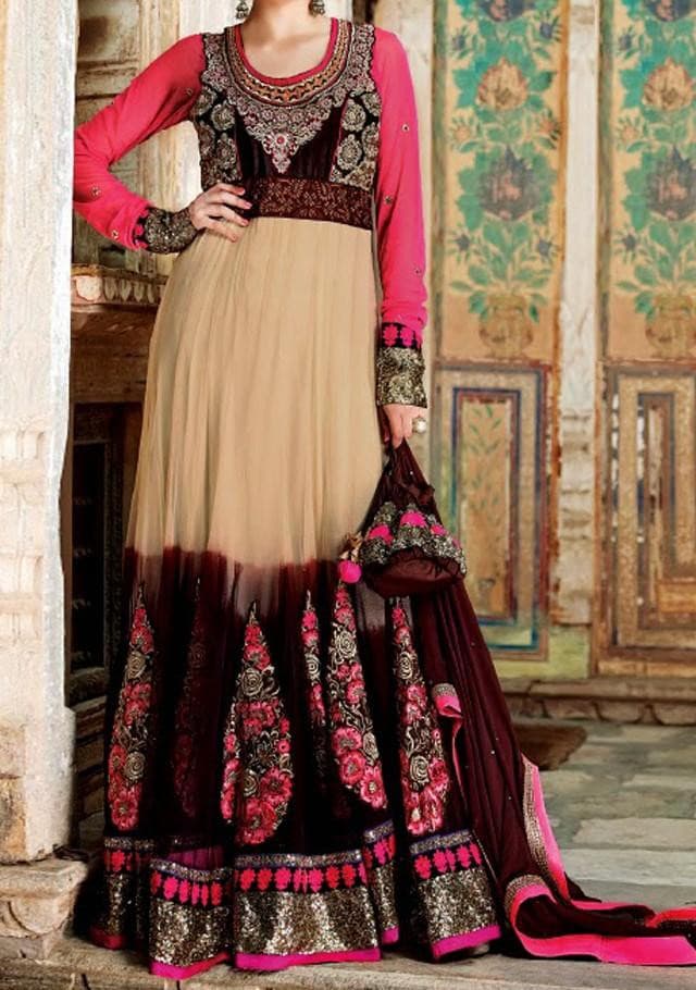 Modern Twist Premium Designer Anarkali Suit By Rama: Deshi Besh.