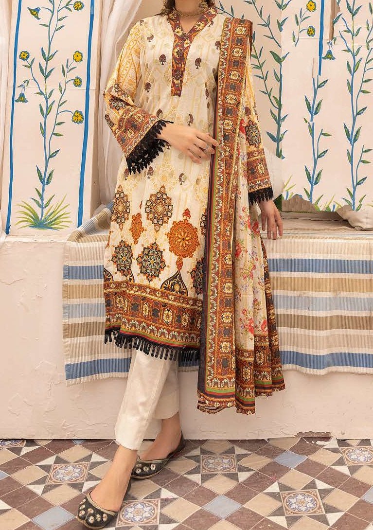 Nur Printed Embroidered Pakistani Lawn Dress - db19203