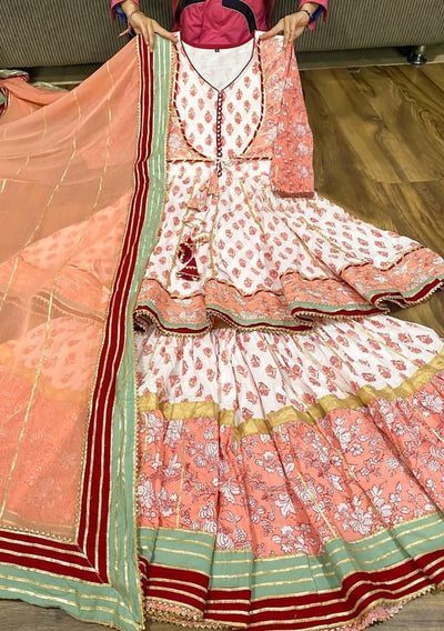 Printed Premium Cotton Sharara Suit - db22021