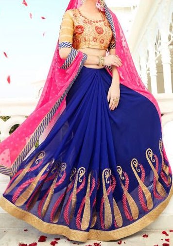 Saroj Embroidered Georgette Saree - db21808
