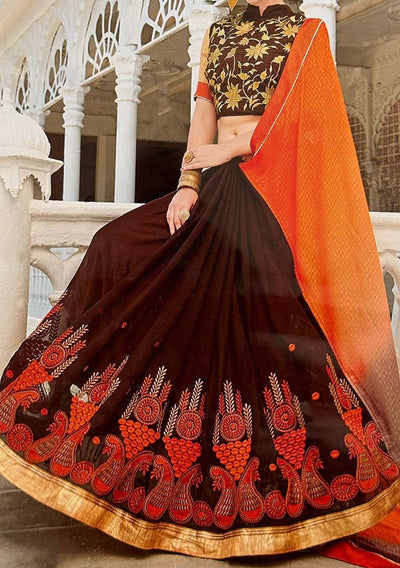 Saroj Embroidered Georgette Saree - db21803