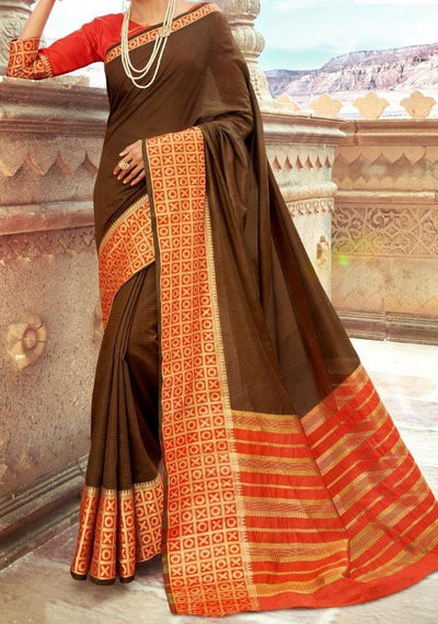 Shangrila Rose Berry Designer Everyday Use Saree: Deshi Besh.