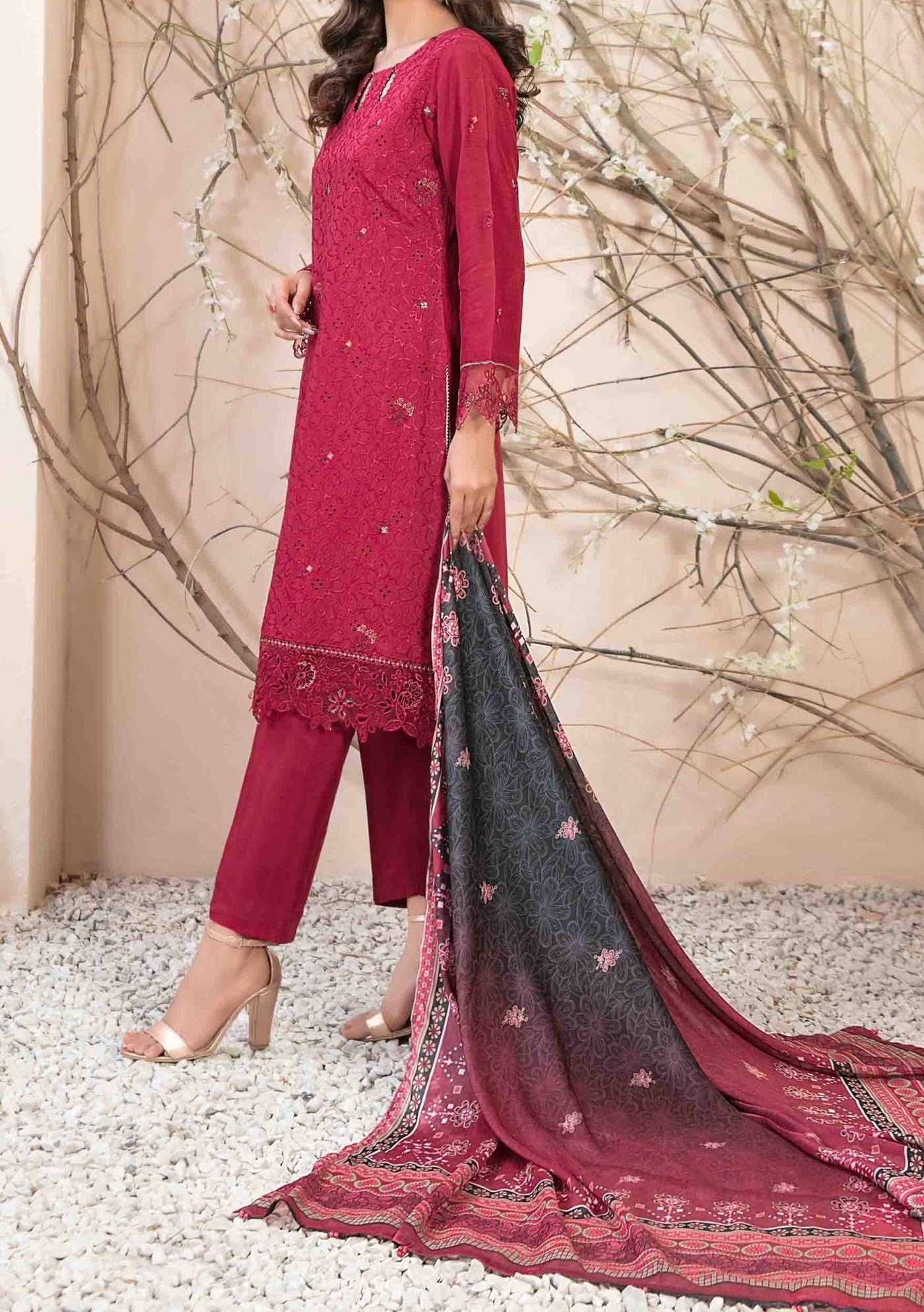 Tawakkal Ruba Heavy Embroidered Viscose Dress - db24991