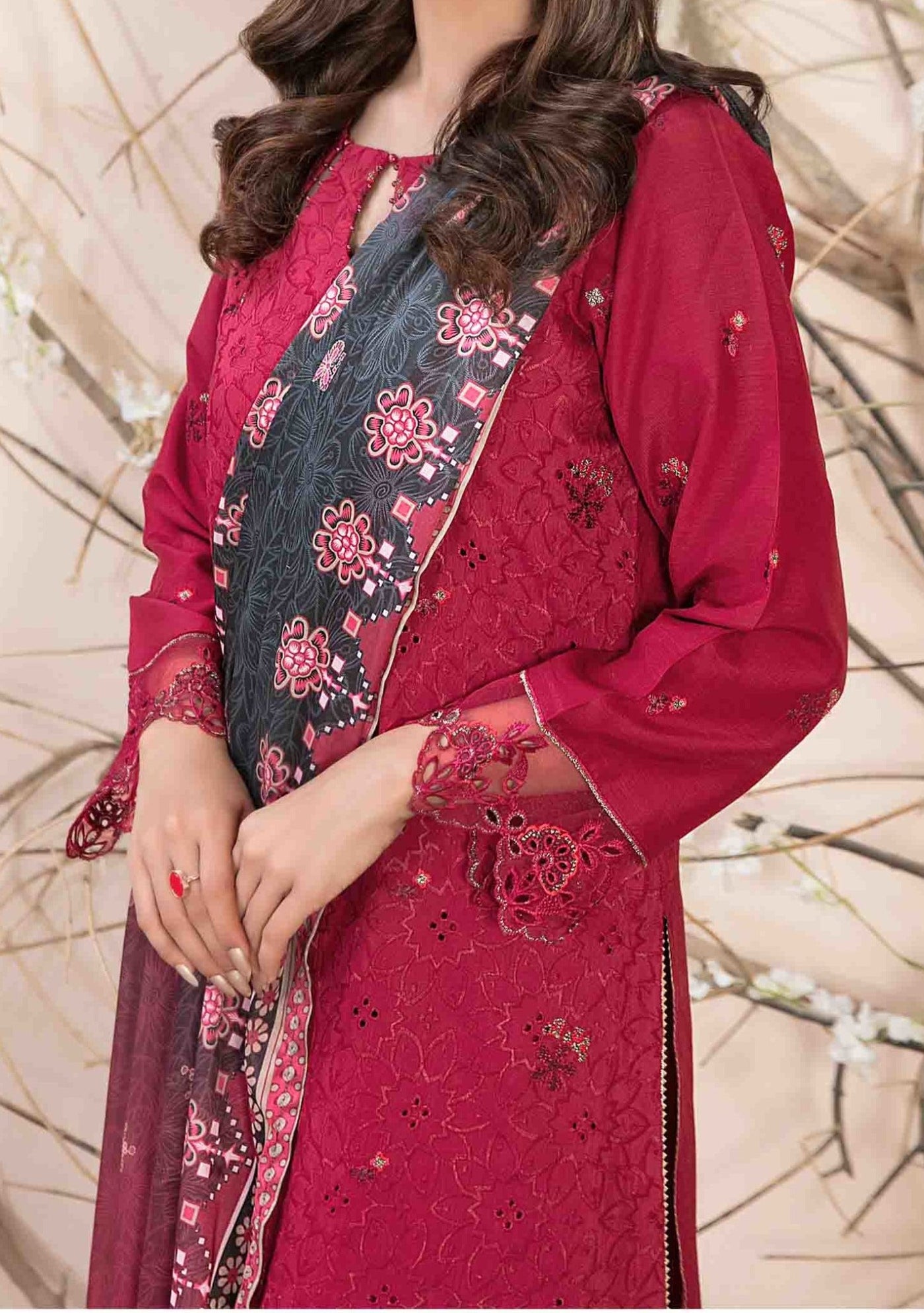 Tawakkal Ruba Heavy Embroidered Viscose Dress - db24991